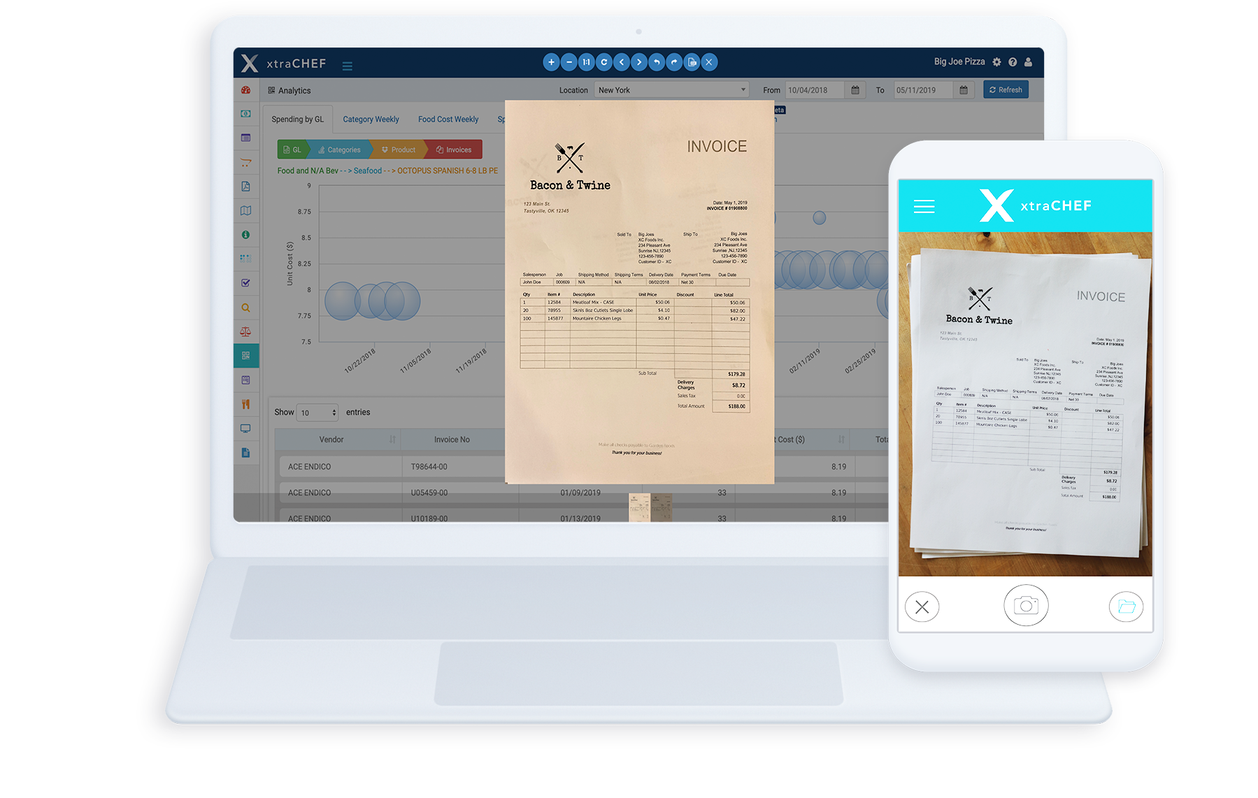 Real-time food costs.<br/>Real time savings.