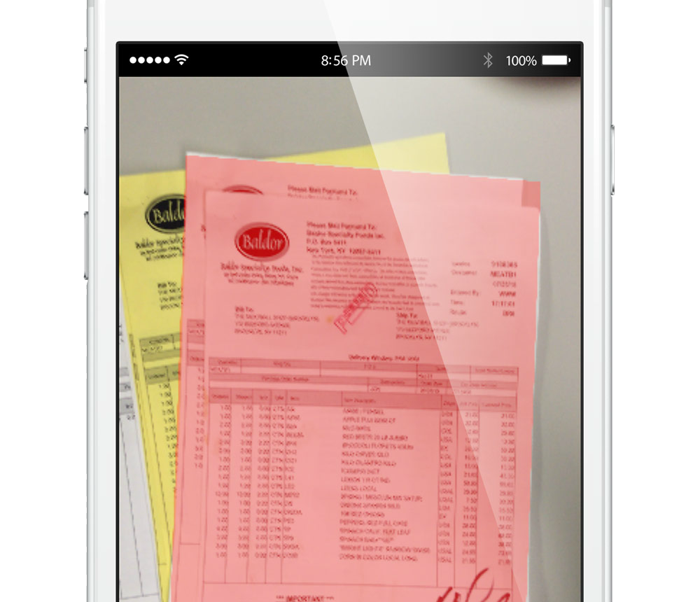 xtraCHEF mobile app digitizing invoices.