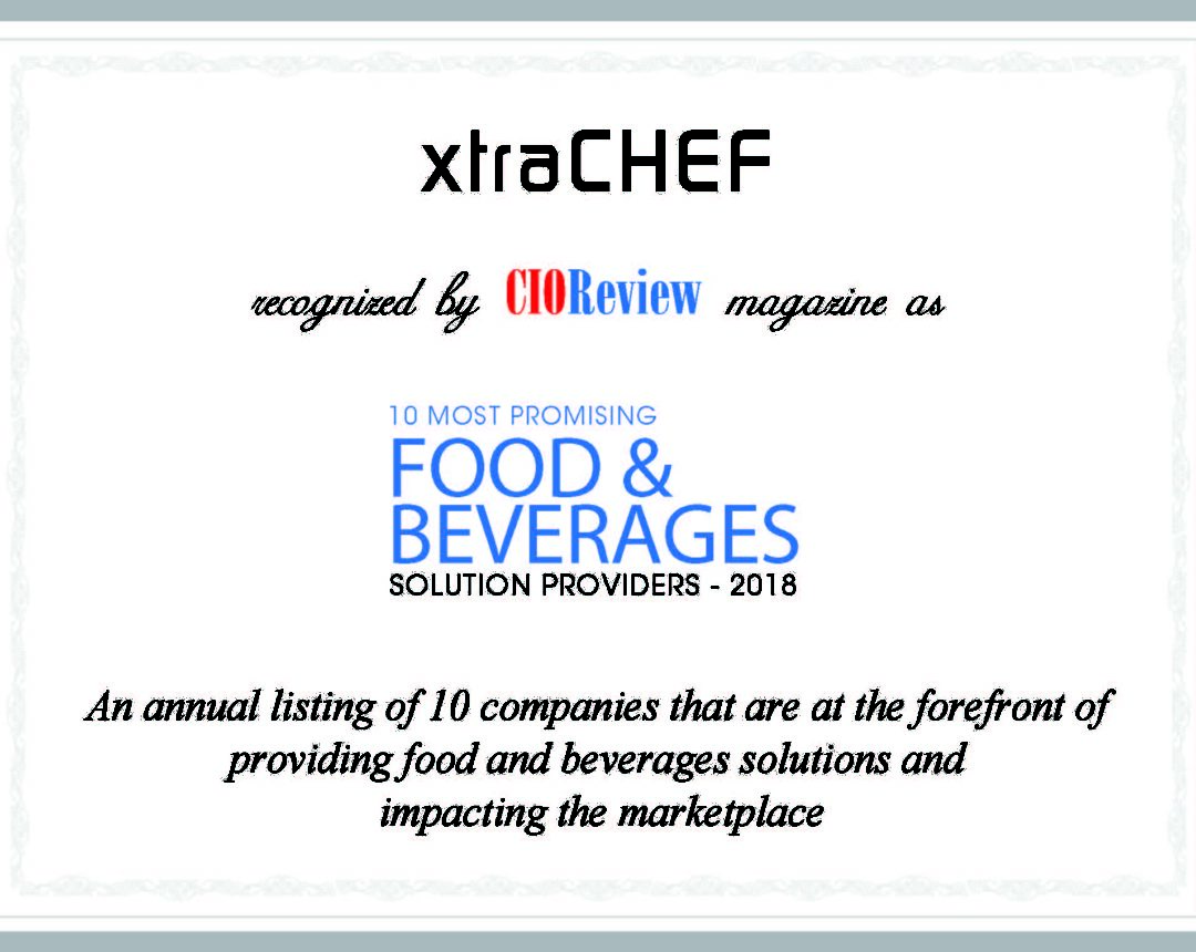 xtraCHEF Named One of 10 Most Promising Food & Beverage Solutions Providers
