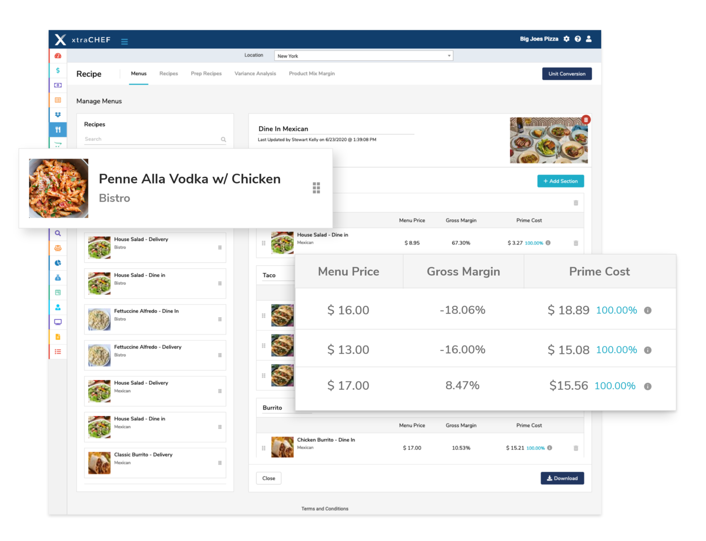 Automatically calculate plate cost with xtraCHEF's recipe management software.